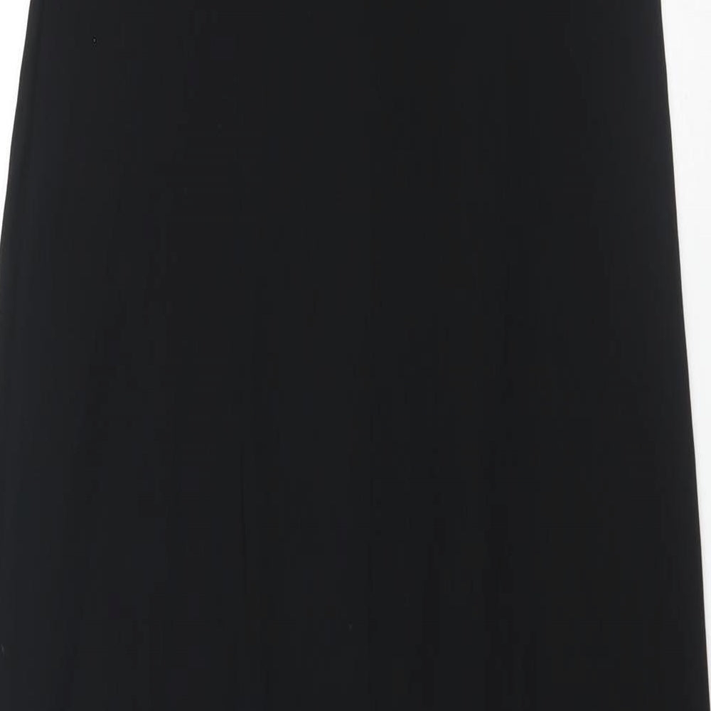J. Taylor Womens Black Acetate Maxi Size 14 Scoop Neck Pullover - Side Slit