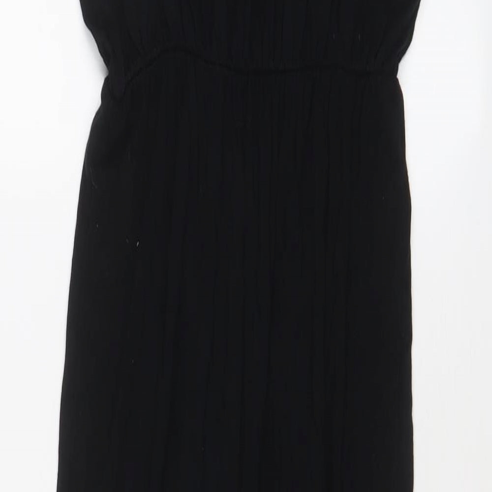 River Island Womens Black Viscose A-Line Size 8 Scoop Neck Pullover
