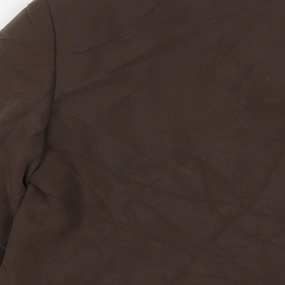 EWM Womens Brown Jacket Blazer Size 14 Button