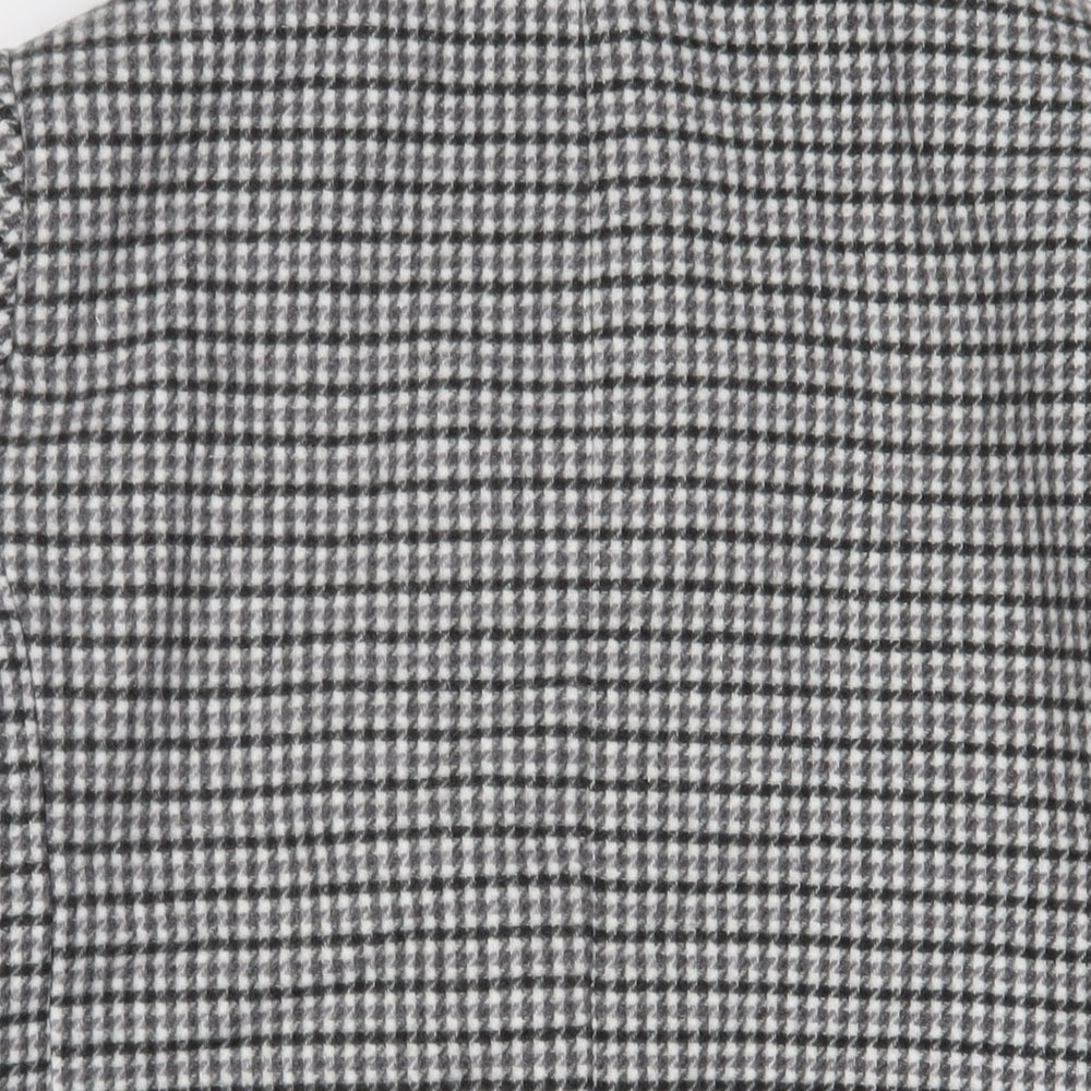 Marks & Spencer Womens Grey Plaid Overcoat Coat Size 16 Button