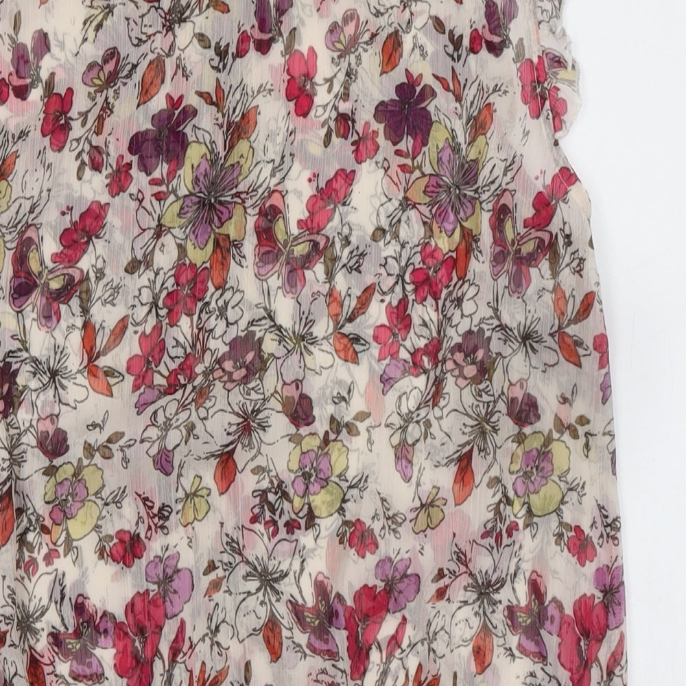 Casual collection Womens Multicoloured Floral Polyester Basic Blouse Size 14 Collared