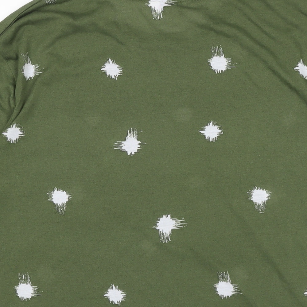 Marks & Spencer Womens Green Polyester Basic T-Shirt Size 10 Crew Neck