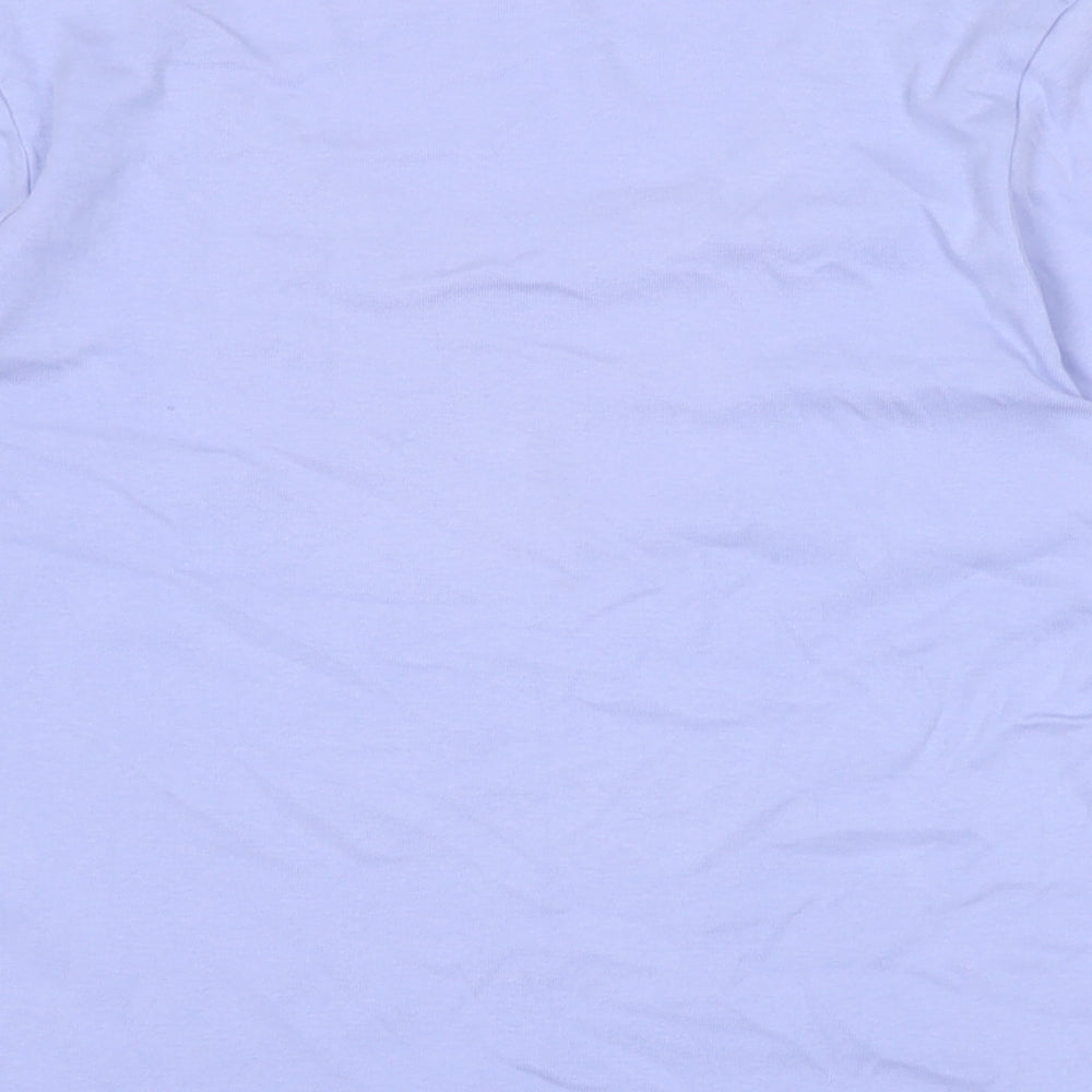 Marks & Spencer Womens Purple Cotton Basic T-Shirt Size 14 Boat Neck