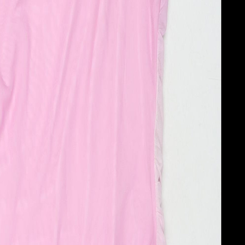 Zara Womens Pink Polyester Bodycon Size M Round Neck Pullover