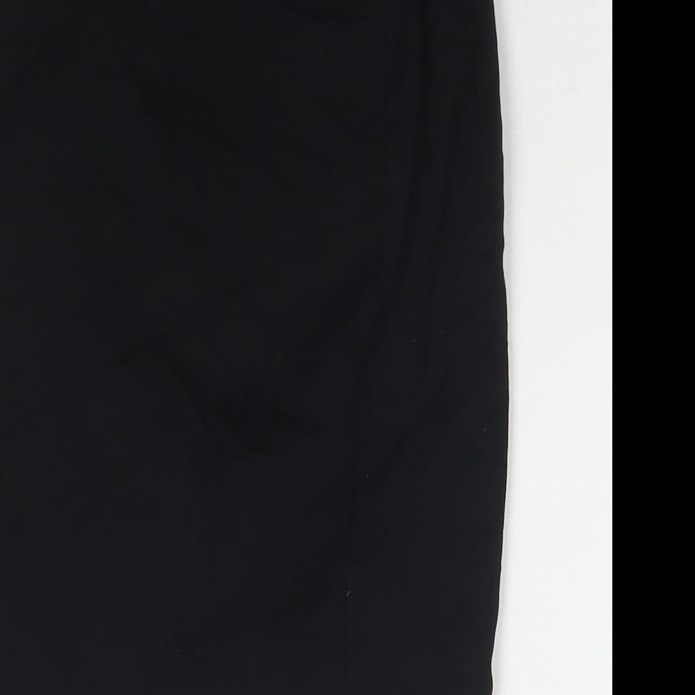 Marks & Spencer Girls Black Viscose Bandage Skirt Size 12-13 Years Regular Pull On