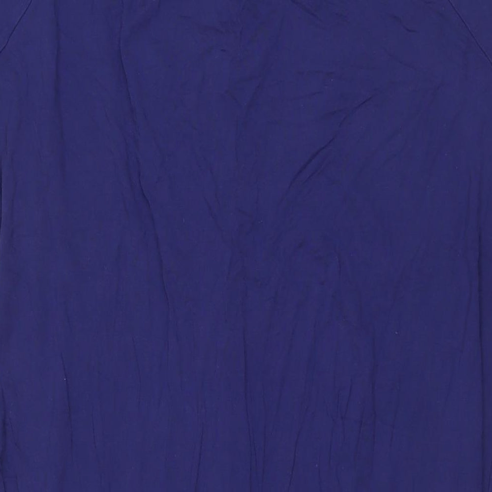 Seraphine Womens Blue Viscose Shirt Dress Size M Round Neck Snap