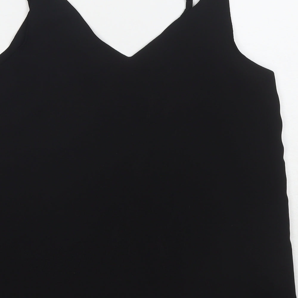 Cotton:On Womens Black Polyester Basic Tank Size XS Round Neck
