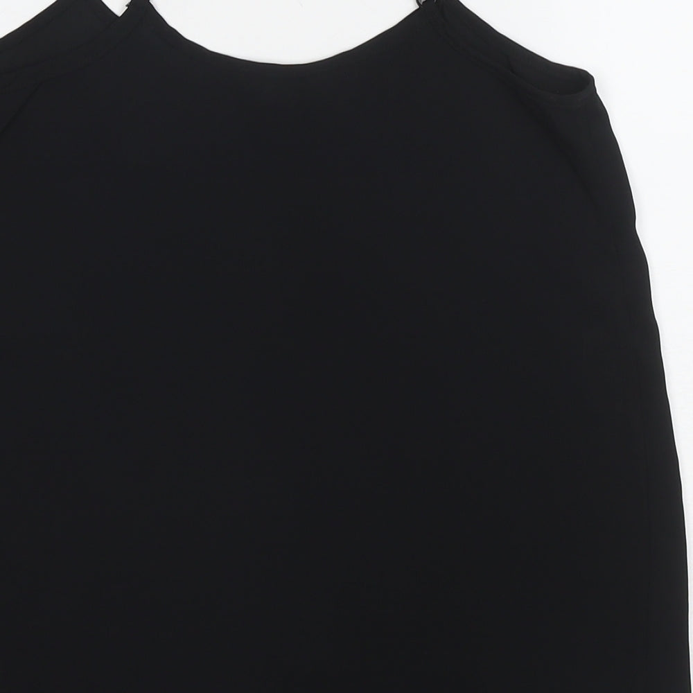 Dorothy Perkins Womens Black Polyester Basic Tank Size 6 V-Neck