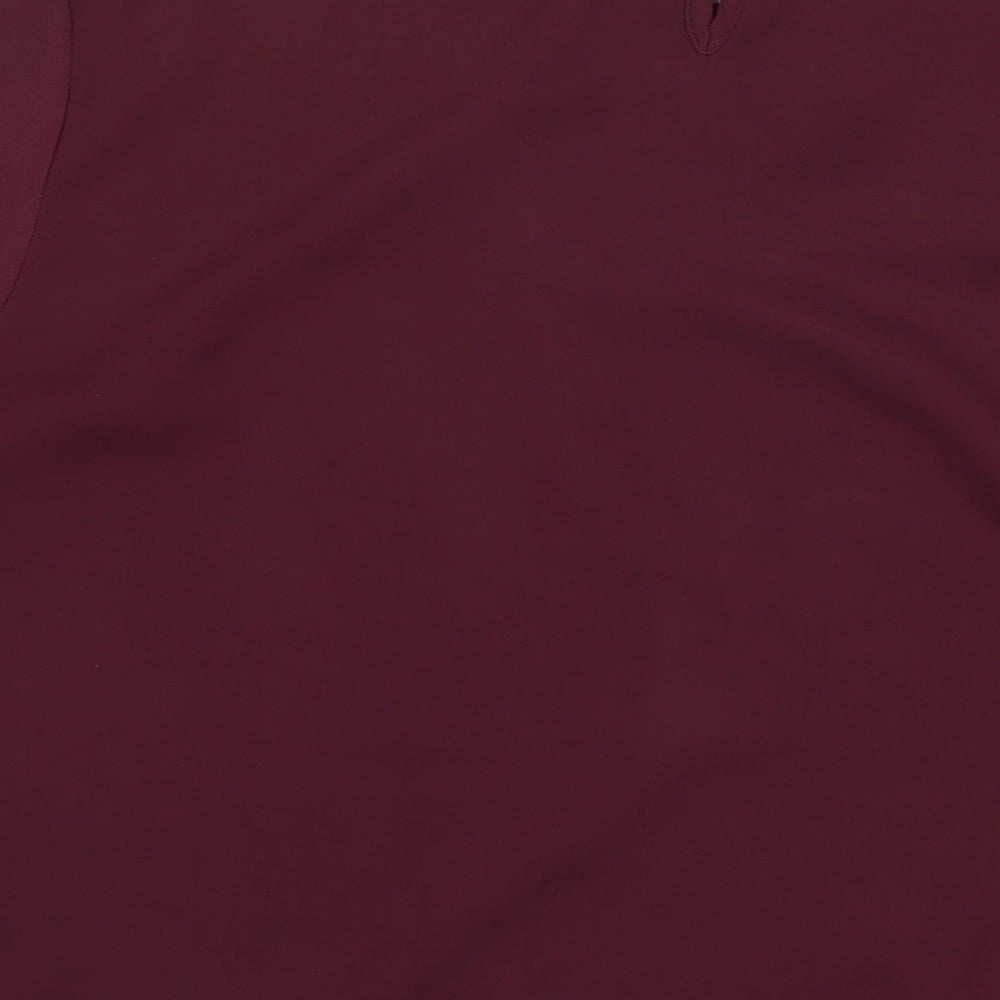 New Look Womens Red Polyester Basic Blouse Size 14 Round Neck
