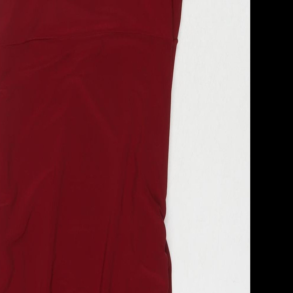 Edge Street Womens Red Polyester Bodycon Size 8 V-Neck Pullover