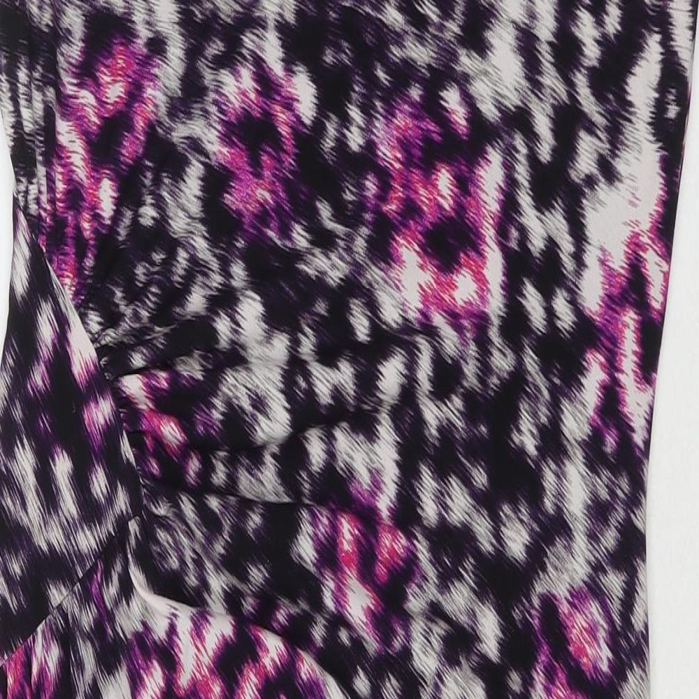 Planet Womens Multicoloured Geometric Polyester A-Line Size 12 Cowl Neck Pullover