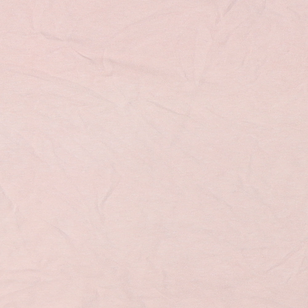 Zara Womens Pink Cotton Basic T-Shirt Size S Crew Neck - Breast Pocket