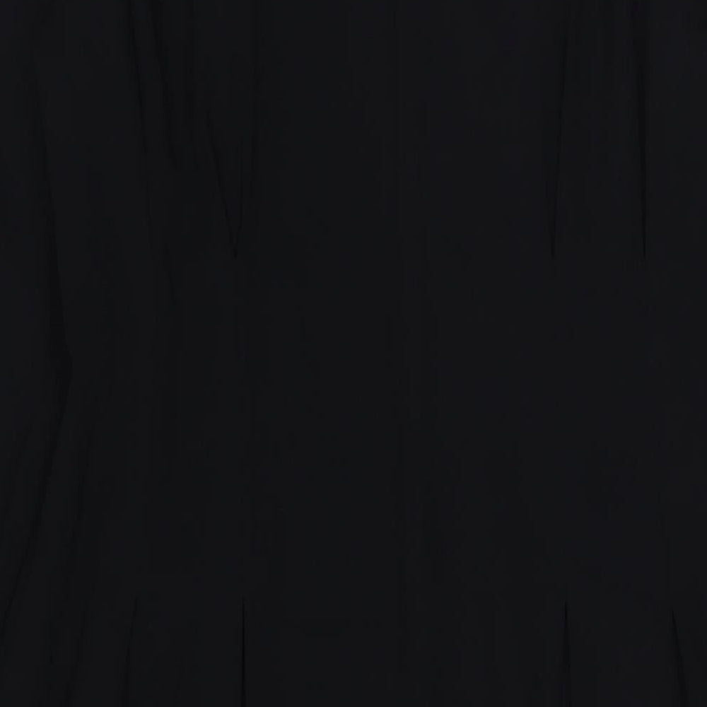 Marks & Spencer Womens Black Polyester A-Line Size 14 Round Neck Zip