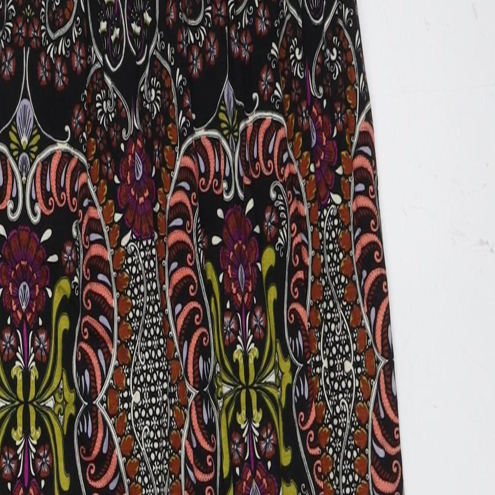 Miss Selfridge Womens Multicoloured Viscose A-Line Size 10 Square Neck