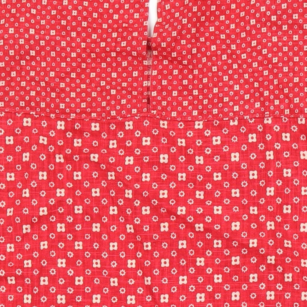 NEXT Womens Multicoloured Floral Linen Tunic Blouse Size 10 Boat Neck