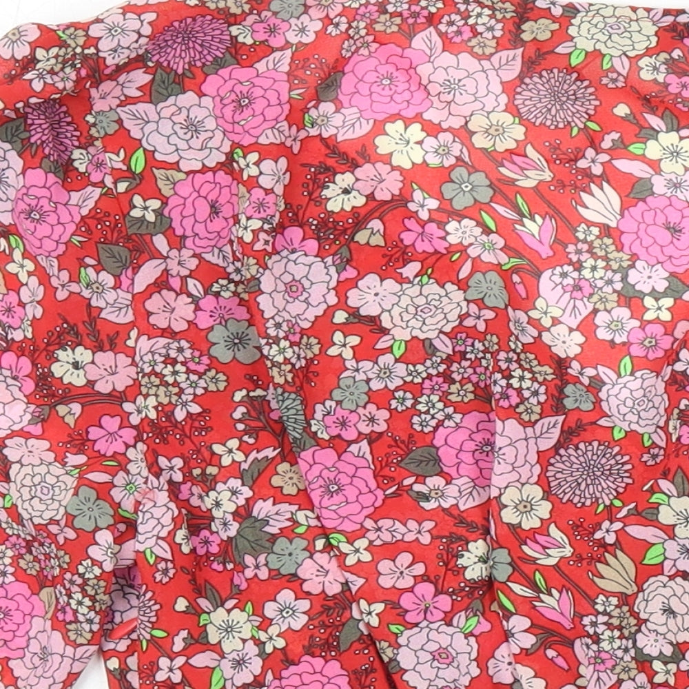 Marks & Spencer Womens Multicoloured Floral Polyester Tunic Blouse Size 6 Sweetheart