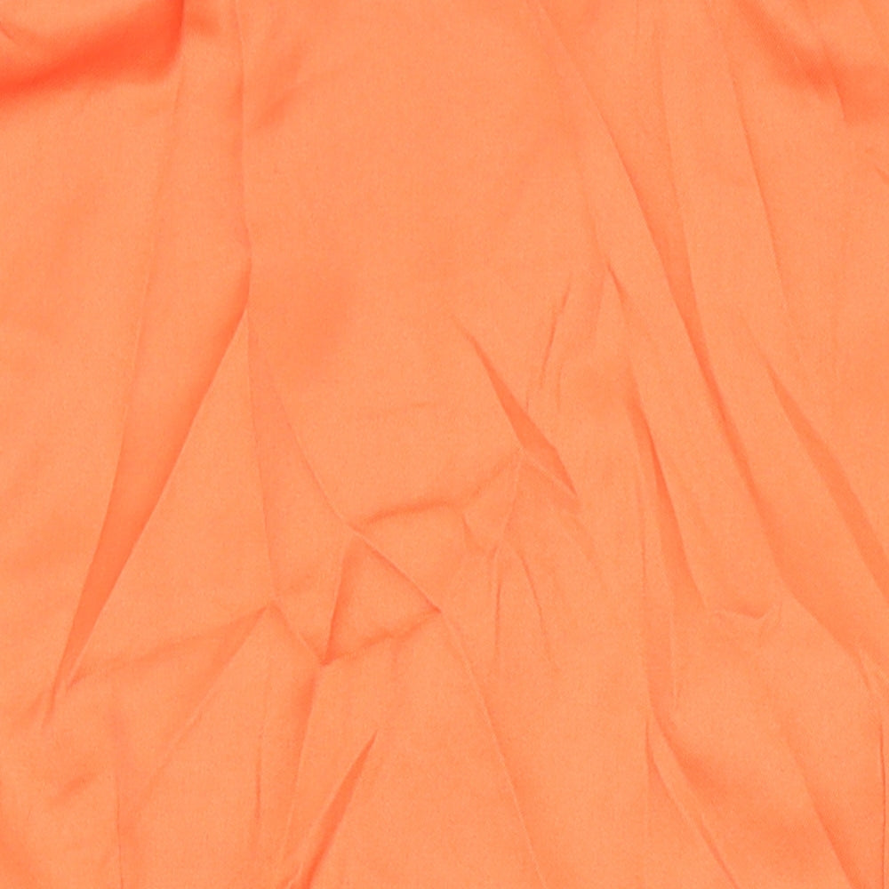 PRETTYLITTLETHING Womens Orange Polyester Tunic Button-Up Size 14 Collared