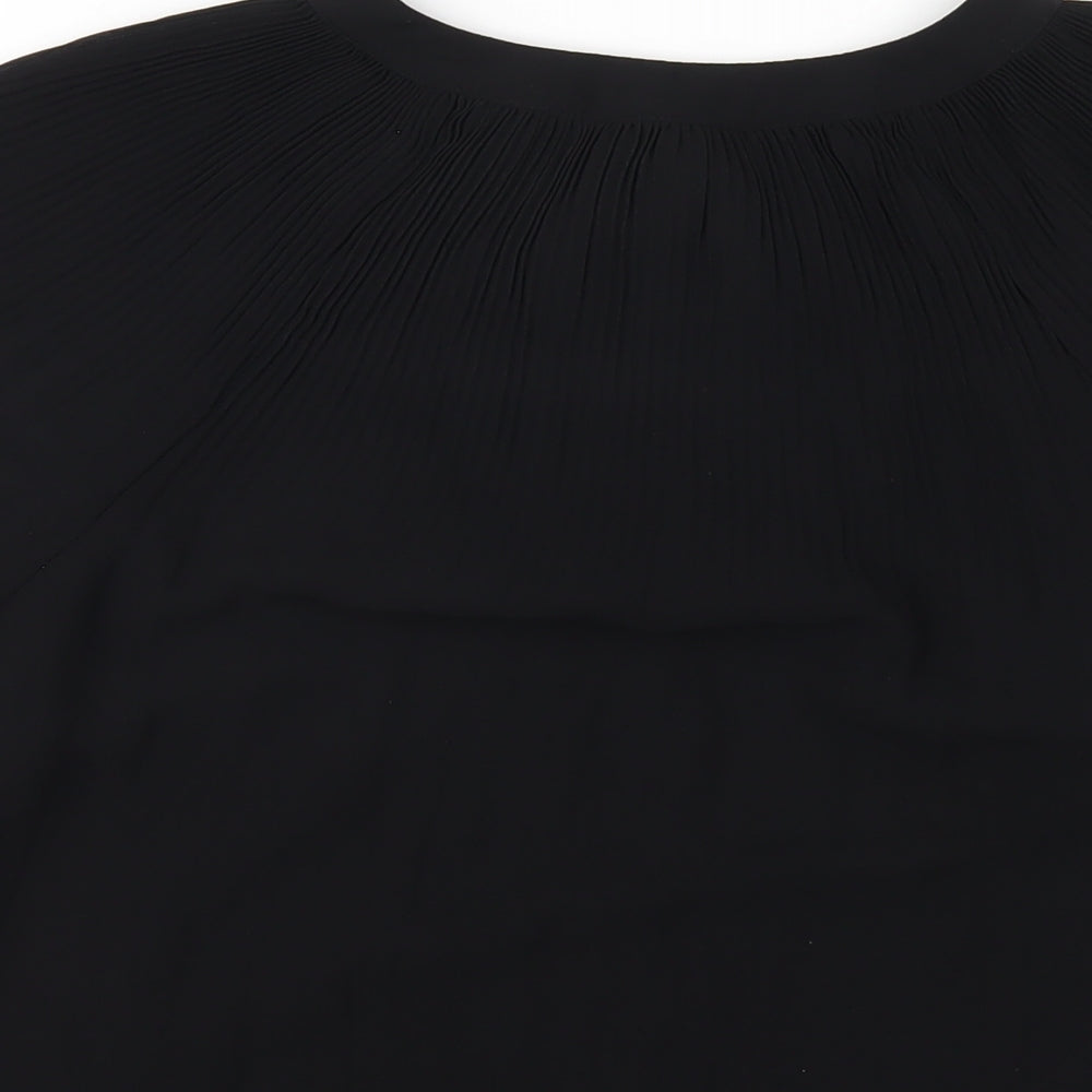 H&M Womens Black Polyester Basic T-Shirt Size S V-Neck