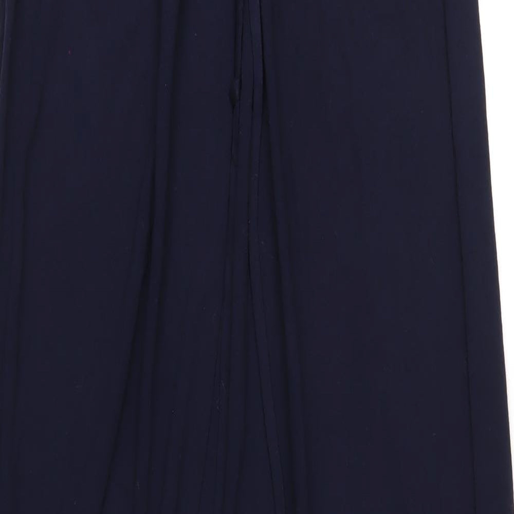 Monsoon Womens Blue Viscose Maxi Size 10 Square Neck Zip