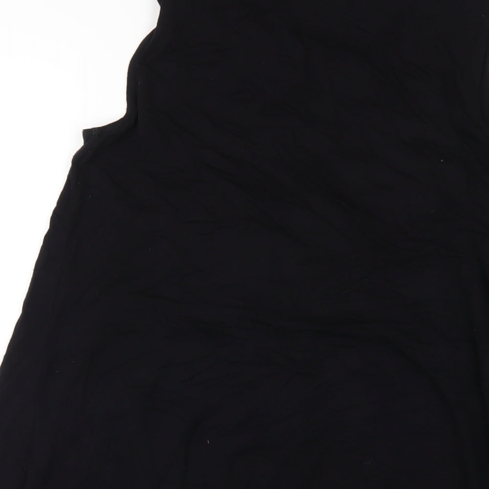 Phase Eight Womens Black Viscose A-Line Size 8 Round Neck Pullover - Beaded Neckline
