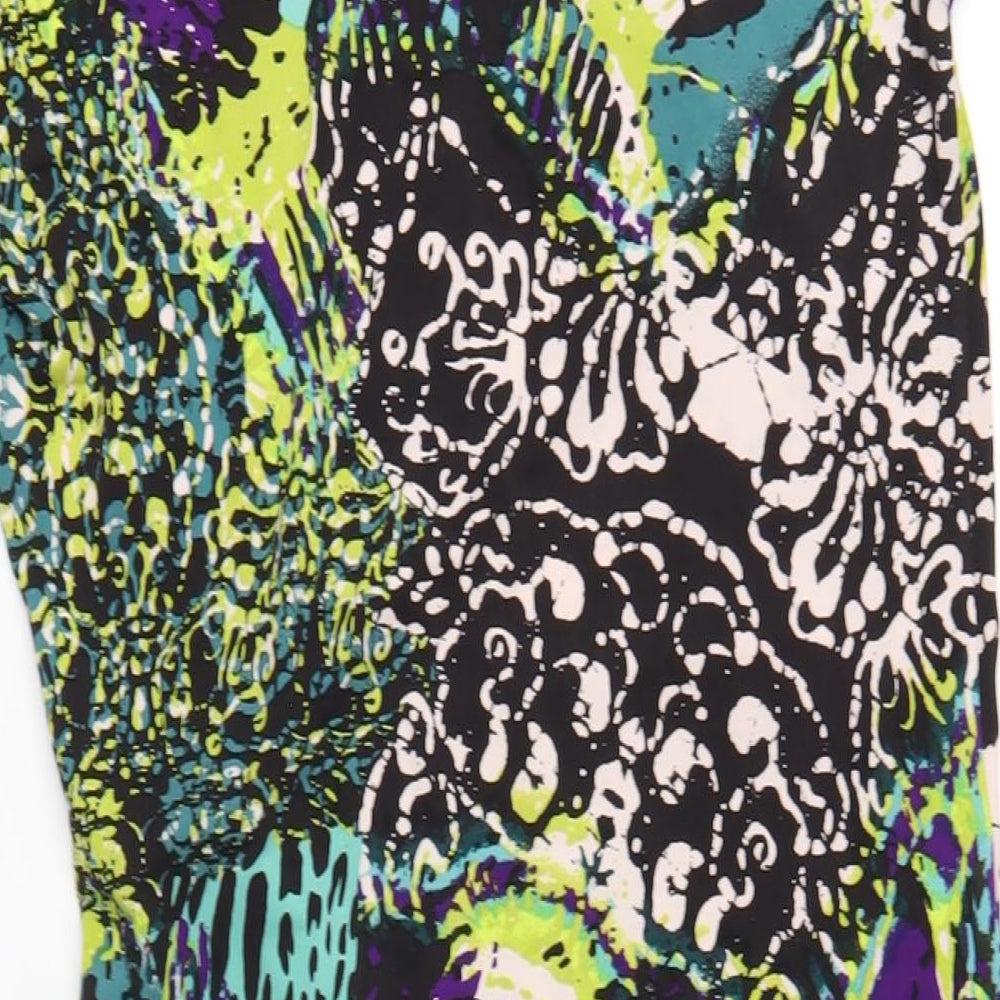 Wallis Womens Multicoloured Geometric Polyester A-Line Size 12 Round Neck Pullover