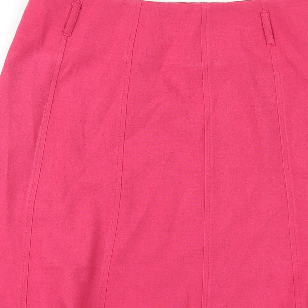 EWM Womens Pink Polyester A-Line Skirt Size 10 Zip