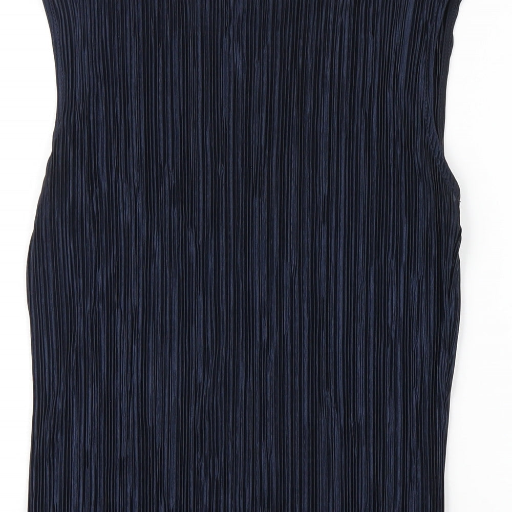 Dorothy Perkins Womens Blue Polyester Basic Tank Size 10 Round Neck