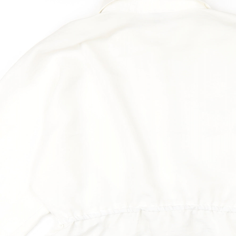 River Island Girls White Polyester Basic Button-Up Size 11-12 Years Collared Button