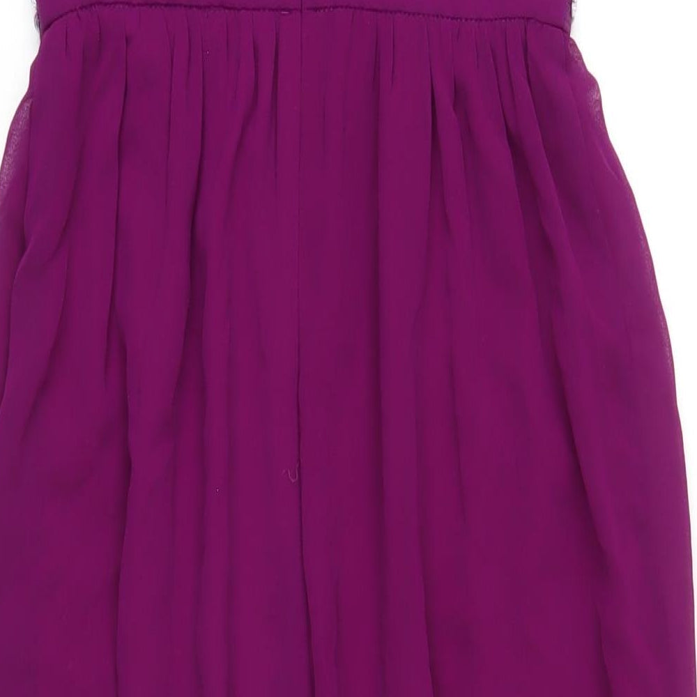 Julien Macdonald Womens Purple Polyester Mermaid Size 8 Round Neck Zip