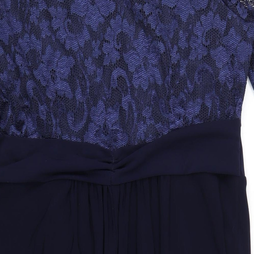Together Womens Blue Polyester A-Line Size 18 Round Neck Pullover