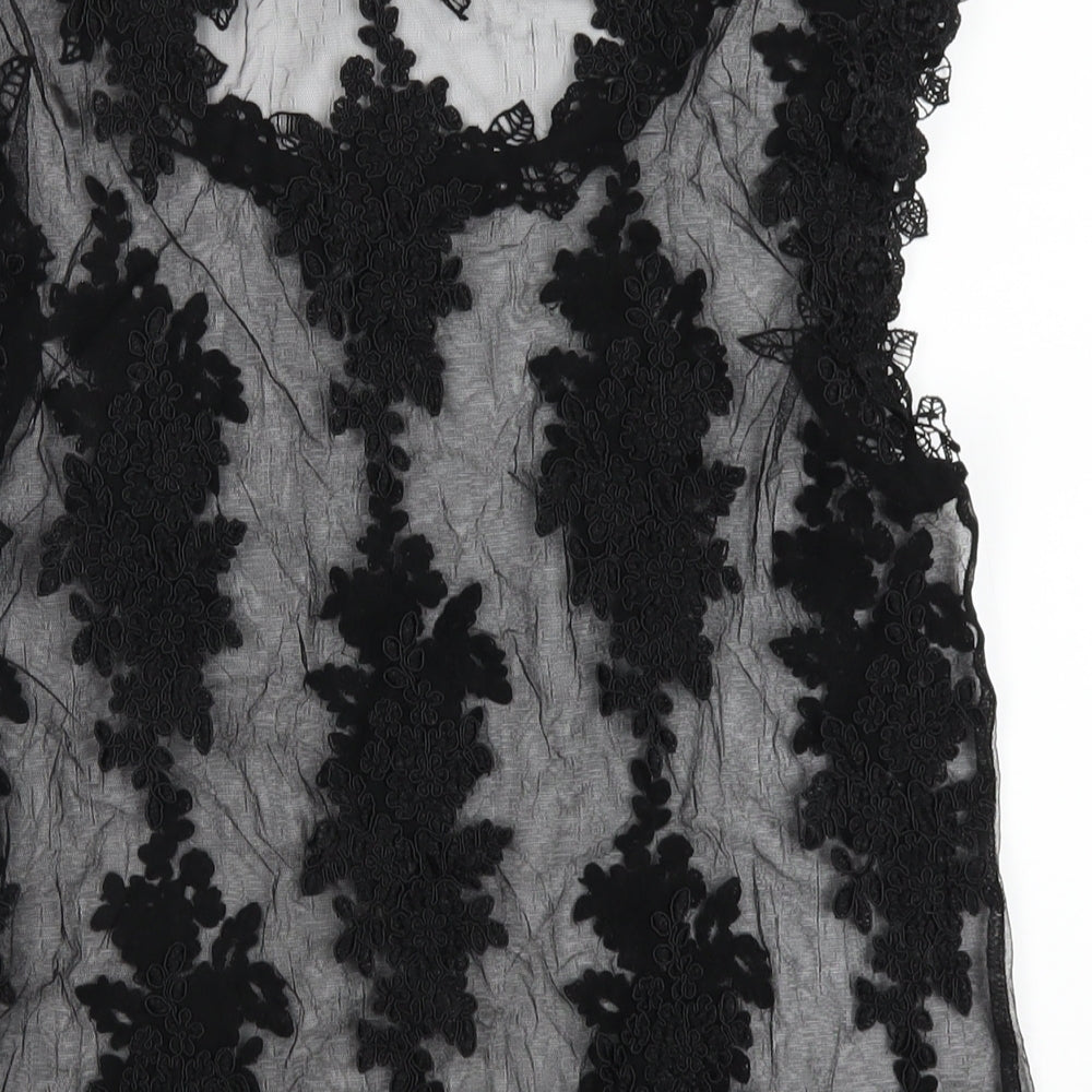 River Island Womens Black Polyester Basic T-Shirt Size 10 Round Neck