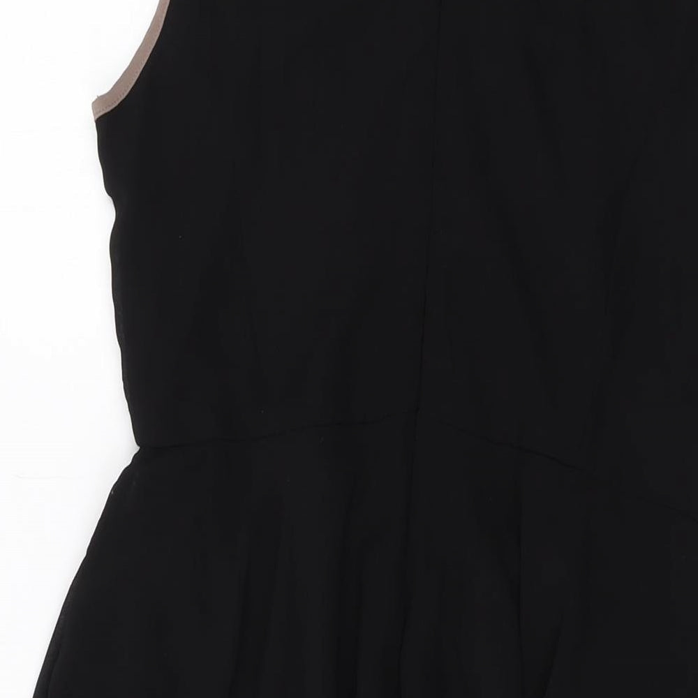 Apricot Womens Black Polyester A-Line Size S Cowl Neck Zip