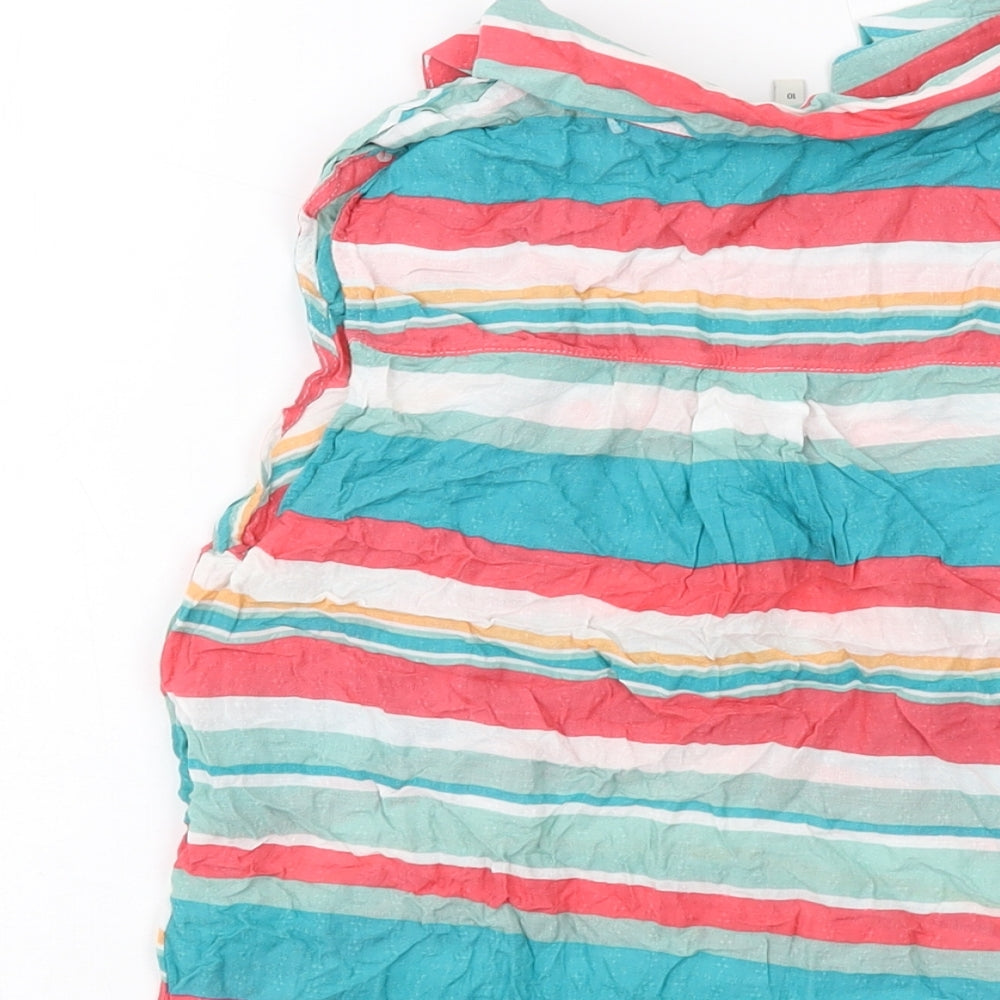NEXT Womens Multicoloured Striped Modal Basic Tank Size 10 Collared