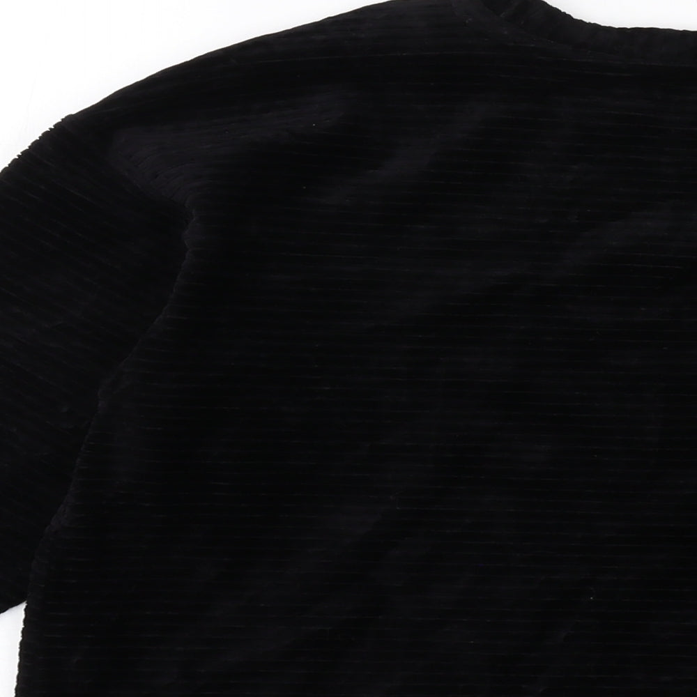 Per Una Womens Black Cotton Basic Blouse Size 12 Round Neck