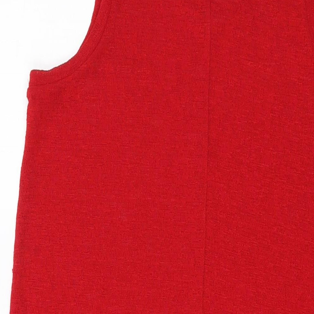 NEXT Womens Red Polyester Basic Tank Size 16 Round Neck