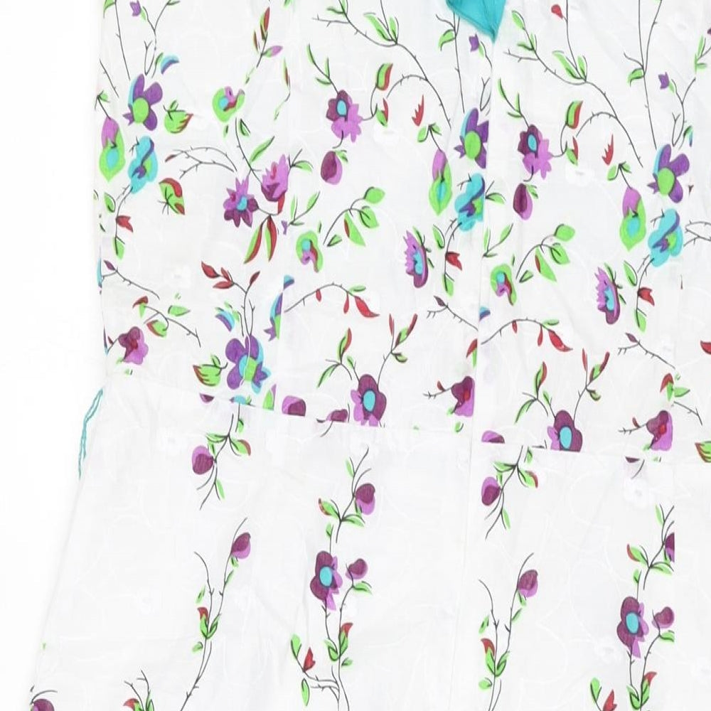 Klass Womens Multicoloured Geometric Polyester A-Line Size 12 V-Neck Zip