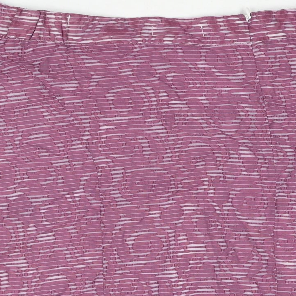 Classics Womens Purple Geometric Viscose A-Line Skirt Size 22 Zip