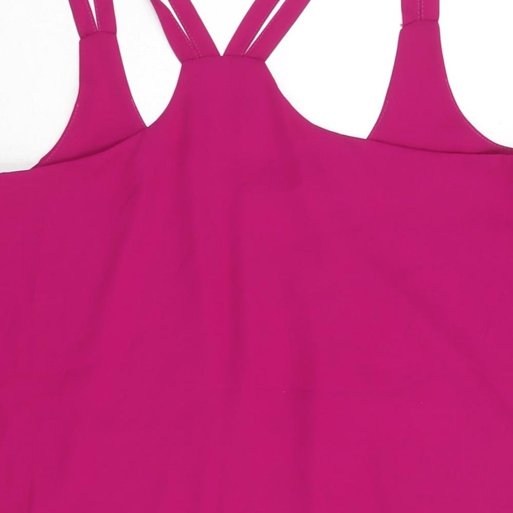 M&Co Womens Pink Polyester Camisole Blouse Size 14 Scoop Neck