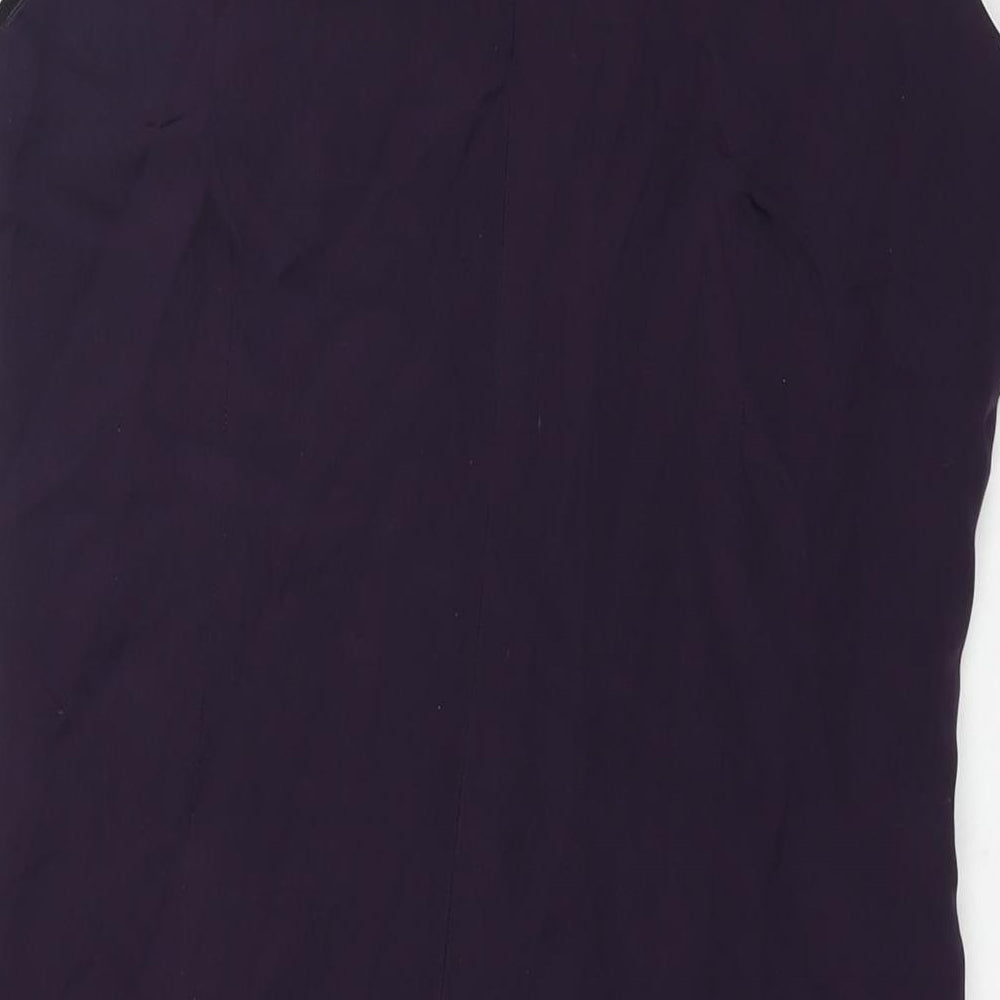 Liz Claiborne Womens Purple Silk Shift Size 10 Round Neck Zip