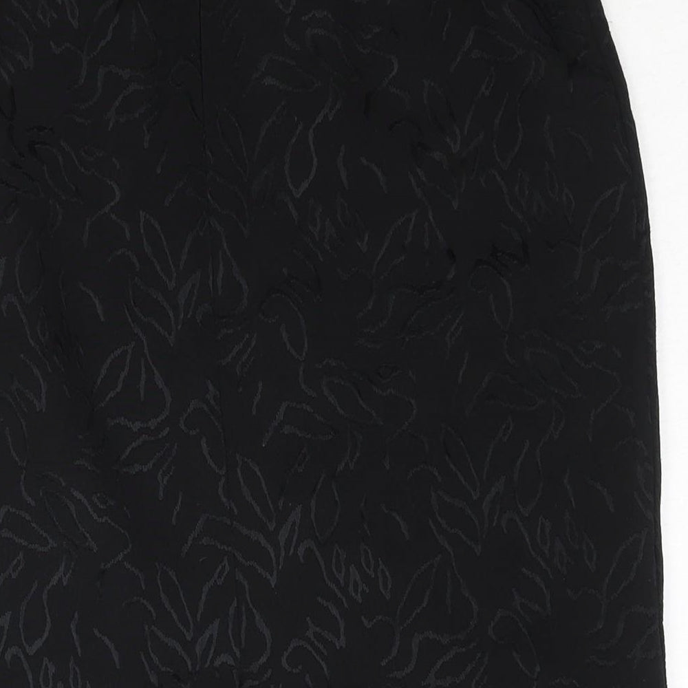 St Michael Womens Black Polyester Straight & Pencil Skirt Size 10 Zip