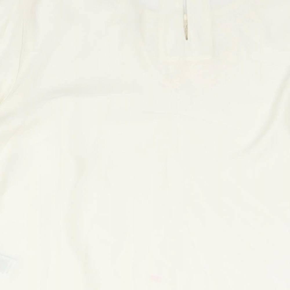 Marks & Spencer Womens Ivory Polyester Basic Blouse Size 10 Round Neck - Lace Detail