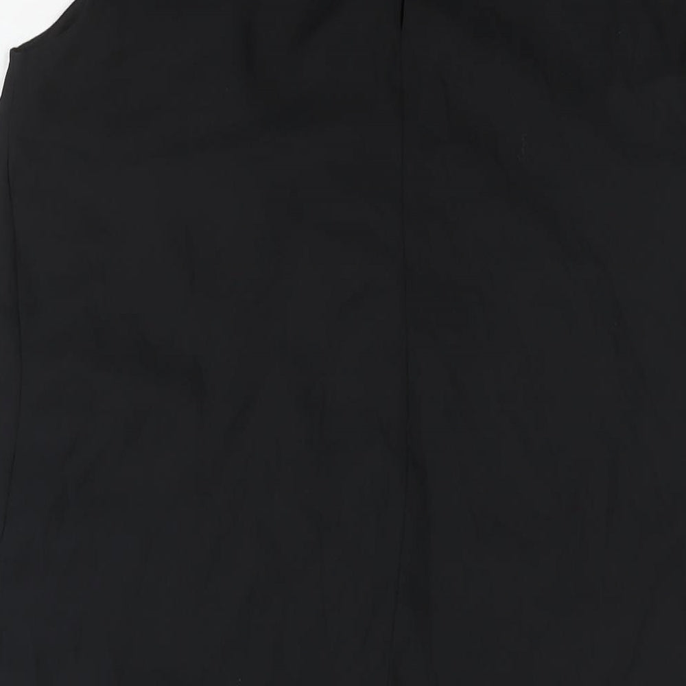 H&M Womens Black Polyester Shift Size 10 Round Neck Hook & Eye - Beaded Neckline