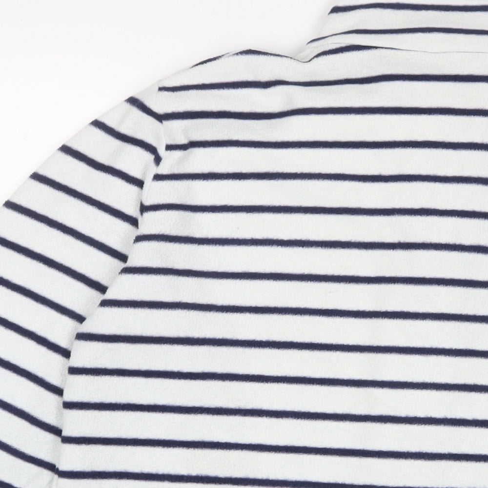 Marks and Spencer Womens White Striped Jacket Size 14 Zip