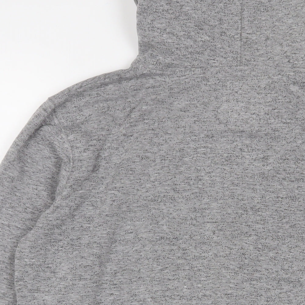 Pull&Bear Mens Grey Cotton Full Zip Hoodie Size S