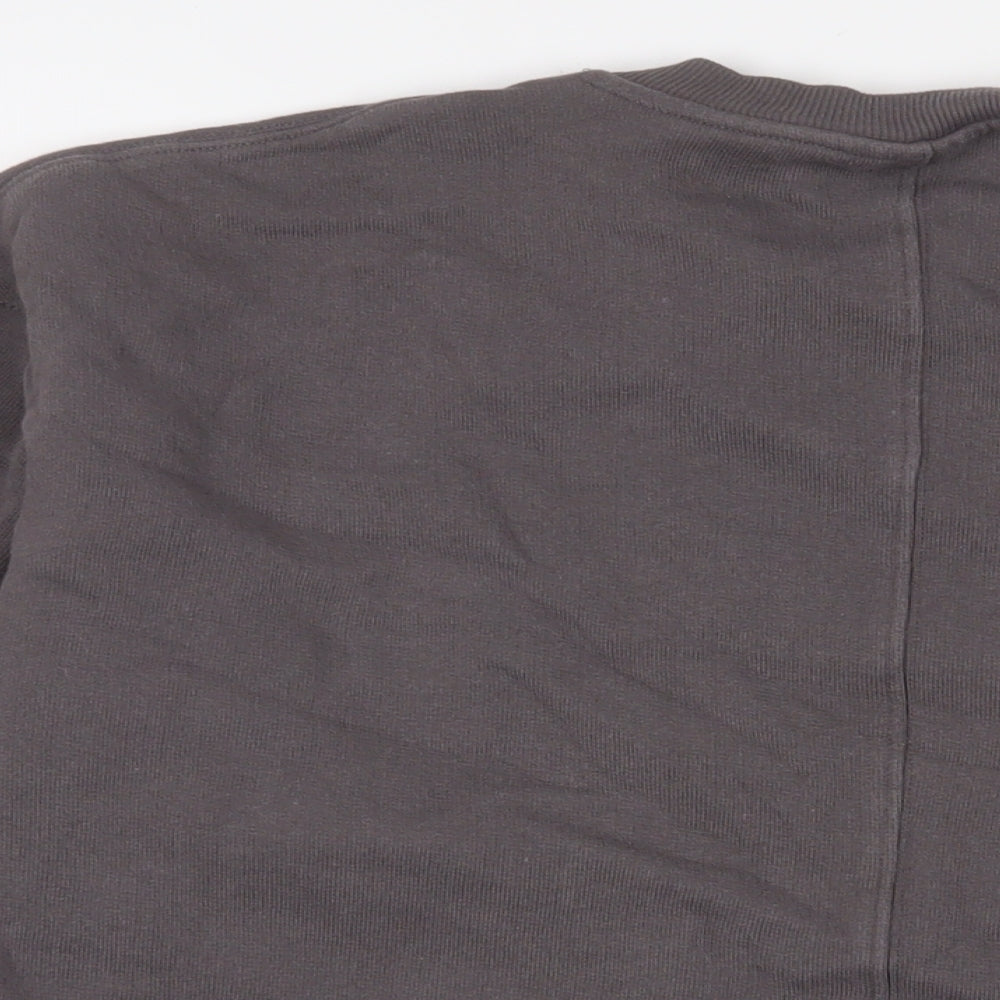 Topshop Womens Grey Cotton Pullover Sweatshirt Size S Pullover