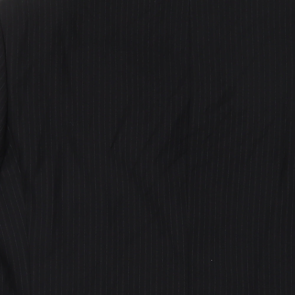 Linea Mens Black Striped Polyester Jacket Suit Jacket Size 44 Regular