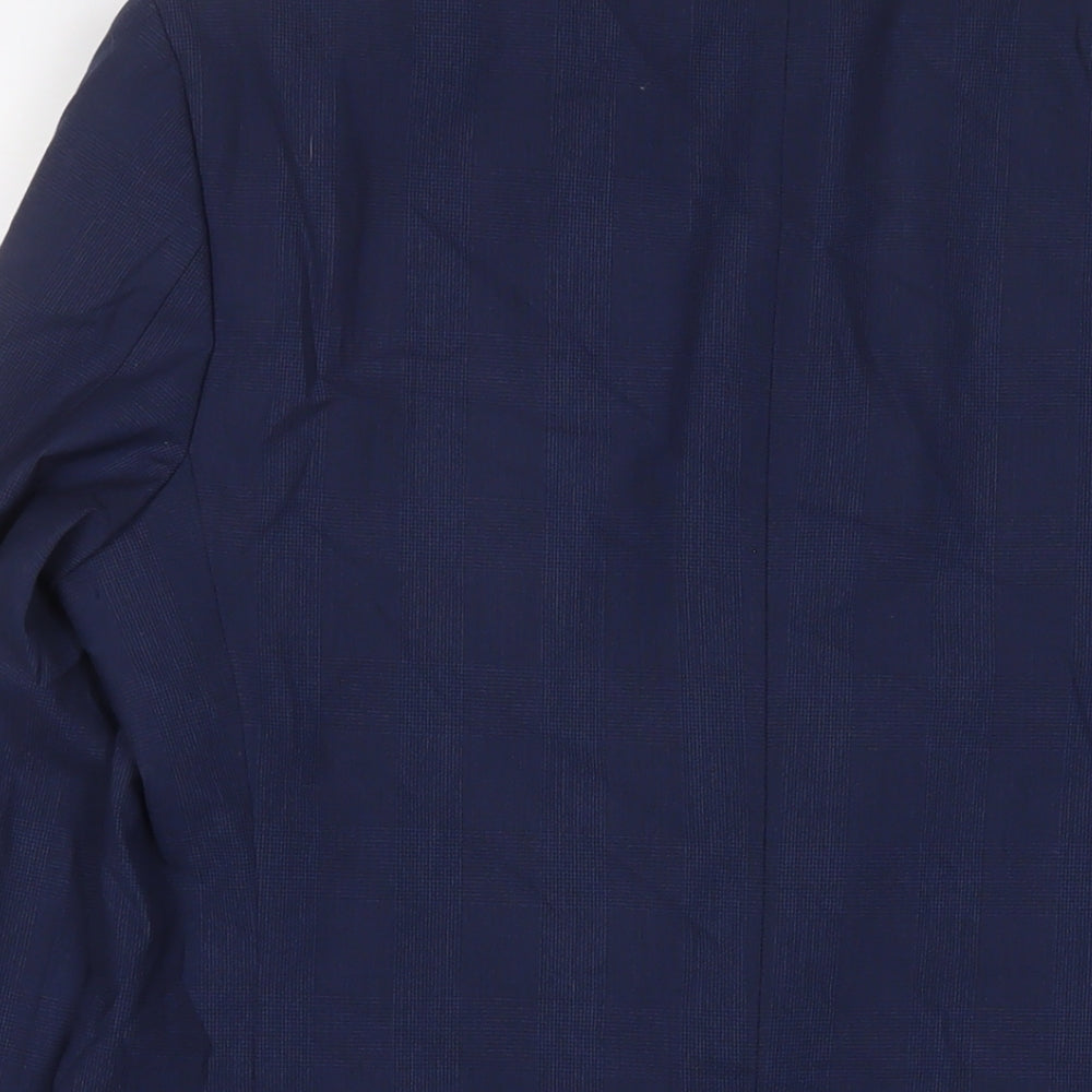 Zara Mens Blue Wool Jacket Suit Jacket Size 38 Regular