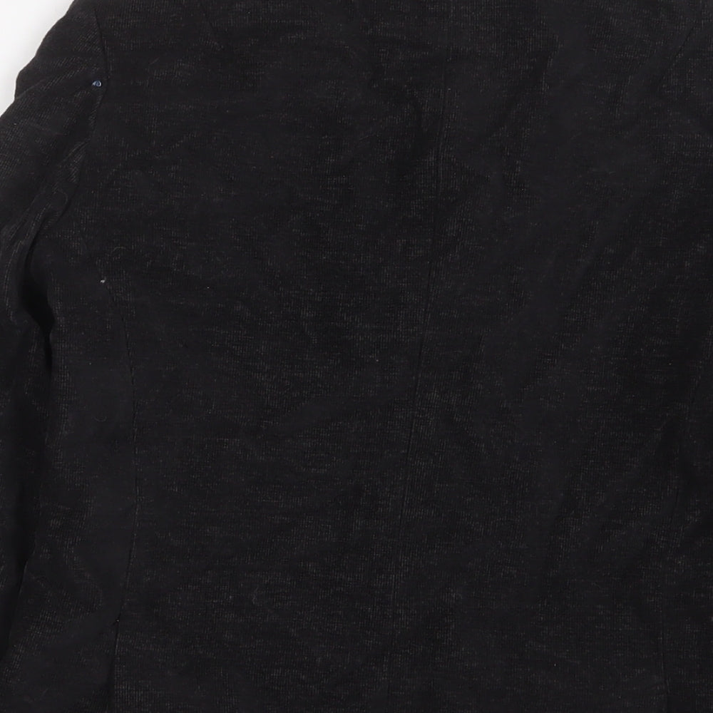 NICOLE FARHI Womens Black Jacket Blazer Size 8 Button