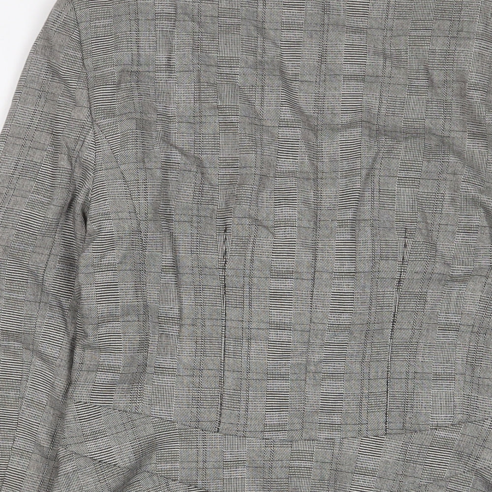NEXT Womens Grey Plaid Jacket Blazer Size 8 Button