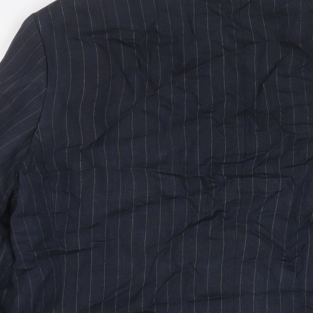 Marks & Spencer Mens Blue Linen Jacket Suit Jacket Size 38 Regular